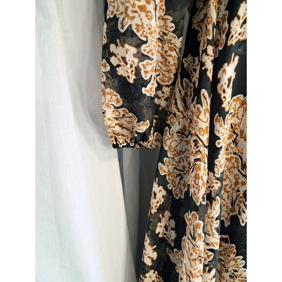 NWT Gianni Bini Black Brown V-Neck Cut Out Maxi Dress Size 12 - Picture 7 of 10